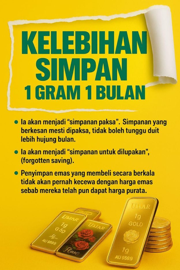 Kelebihan Simpan Emas 1 Gram 1 Bulan