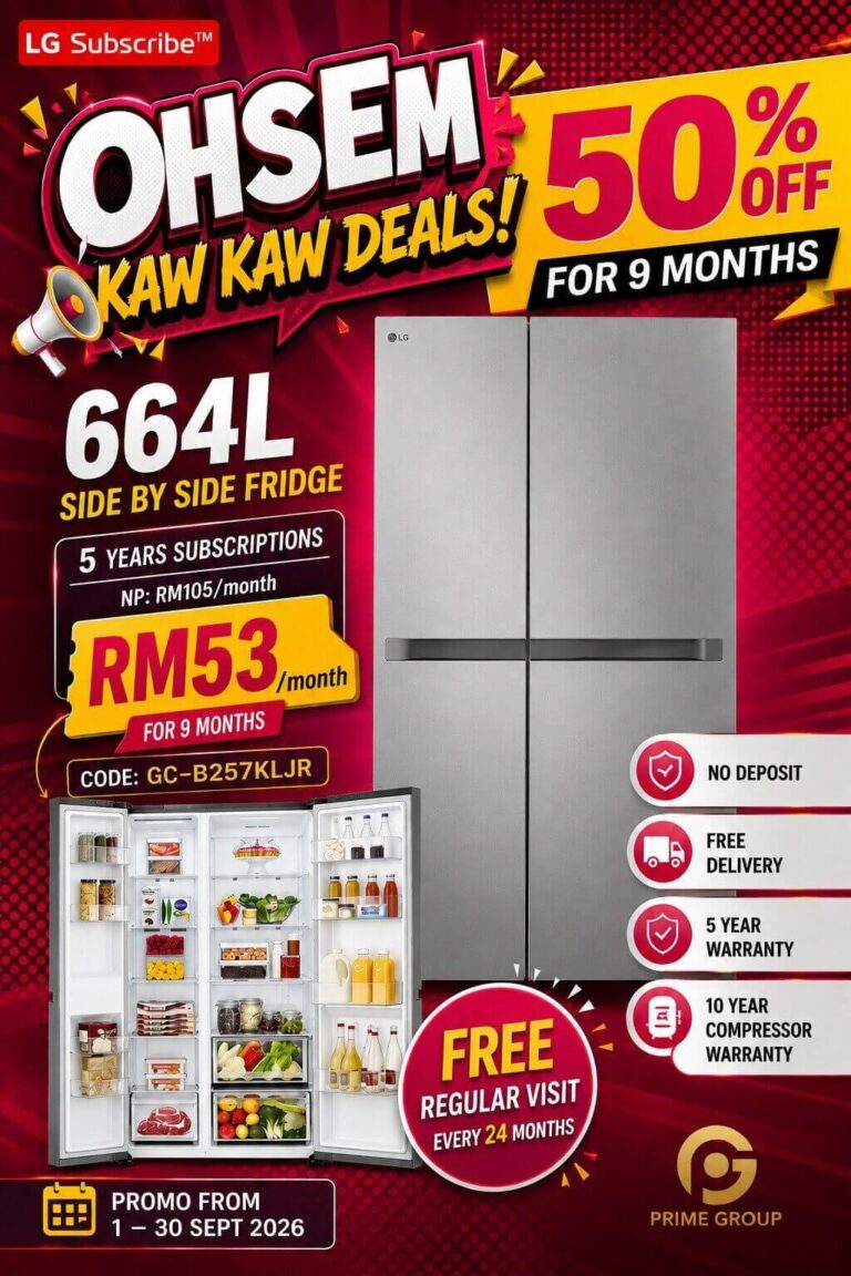 side by side fridge 664L
