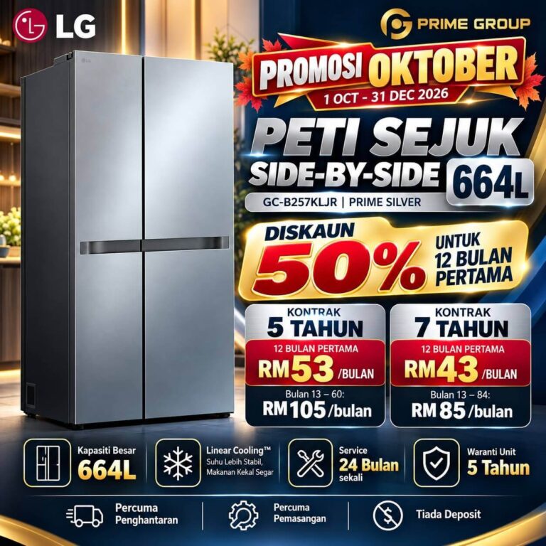 664L peti sejuk side by side