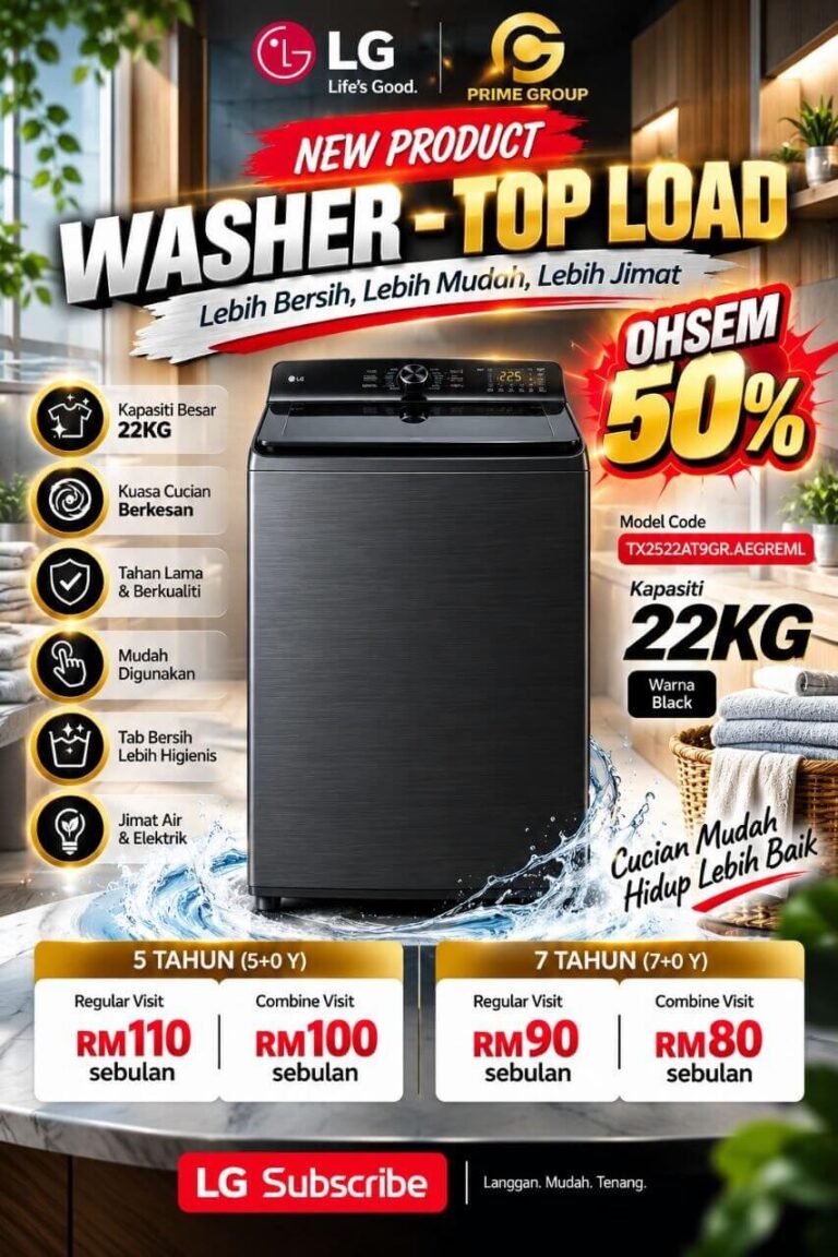washer top load 22kg ohsem promosi